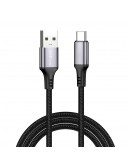 Кабел за данни DeTech DE-C68UC, 2.4A, Type-C, 1.0m, Черен - 40553