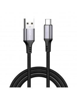 Кабел за данни DeTech DE-C68UC, 2.4A, Type-C, 1.0m, Черен - 40553