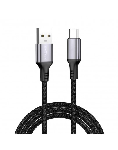 Кабел за данни DeTech DE-C68UC, 2.4A, Type-C, 1.0m, Черен - 40553