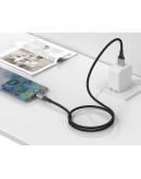 Кабел за данни DeTech DE-C68UC, 2.4A, Type-C, 1.0m, Черен - 40553