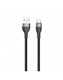 Кабел за данни DeTech DE-C69UC, 2.4A, Type-C, 1.0m, Черен - 40555