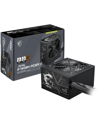 MSI MAG A750BN PCIE5 II, 750W, 80 Plus Bronze,