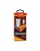 Зарядно устройство за кола, LDNIO DL-C17, 5V/1A, Универсално, 2 x USB, С Micro USB кабел, Бял - 14377