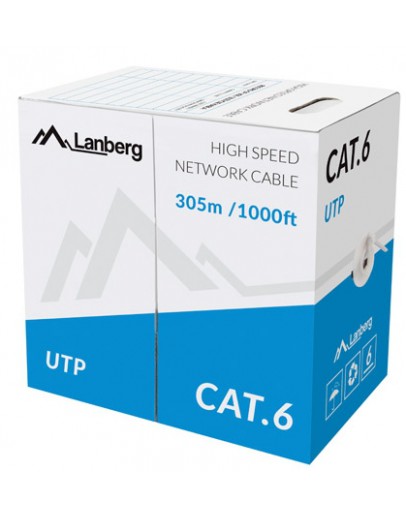 Lanberg LAN cable UTP CAT.6 305m solid CCA, grey