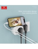 Универсален преходник - зарядно Earldom ES-SC18, 2xUSB, 1xType-C, Шуко, Бял - 40524