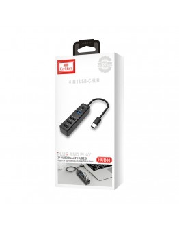 USB хъб Earldom ET-HUB08, Type-C, 4 Порта,, Черен - 40171