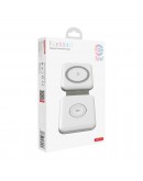 Безжично зарядно устройство Earldom ET-WC19, 2в1, Qi, Бял - 40238