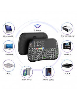 Мини клавиатура No brand M9, USB 2.4GHz, Bluetooth, Микрофон, IR програмируема, Тъчпад, Черен - 13055