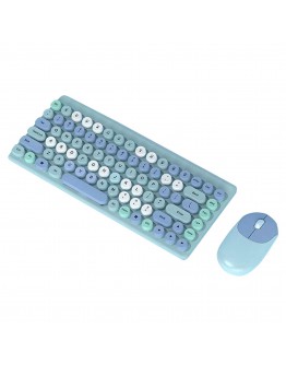 Комплект мишка и клавиатура No brand QW02, Безжични, Син - 6160