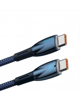Кабел за данни Baseus Glimmer, Type-C - Type-C, 100W, PD, 1.0m, Син - 40484