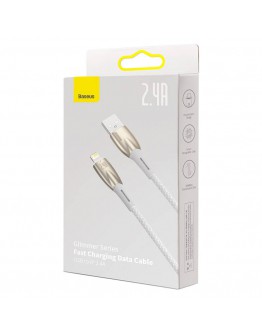 Кабел за данни Baseus Glimmer, Lightning, 1.0m, Бял - 40460