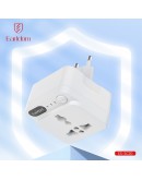 Универсален преходник - зарядно Earldom ES-SC20, Таймер, UK/US kъм EU шуко, 250V, Бял - 40522