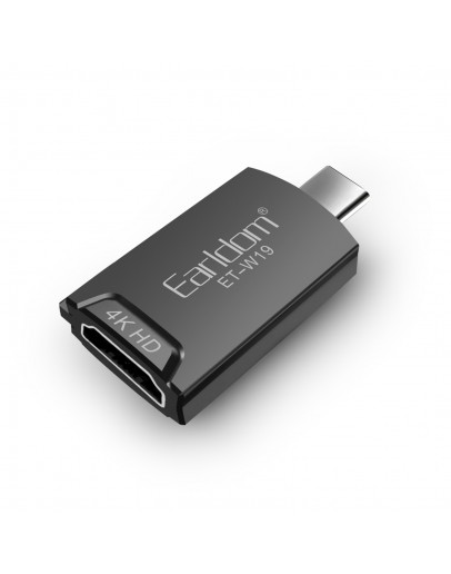 Преходник Earldom ET-W19 HDMI (F) към Type-C, HD 4K, Сив - 40376