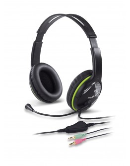 Genius слушалки с микрофон Headset HS-400A - 3.5 mm, Mic, Black/Green