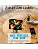 Vention кабел USB2.0 Type-C/Type-C 100W, LED display 2m - CTKBH