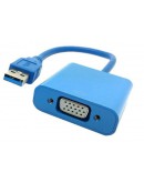 Преходник No brand, USB3.0 към VGA, Син - 18164