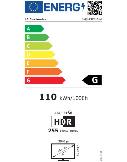 LG 65QNED93A6A, 65 4K HDR Smart QNED TV MiniLED, 3