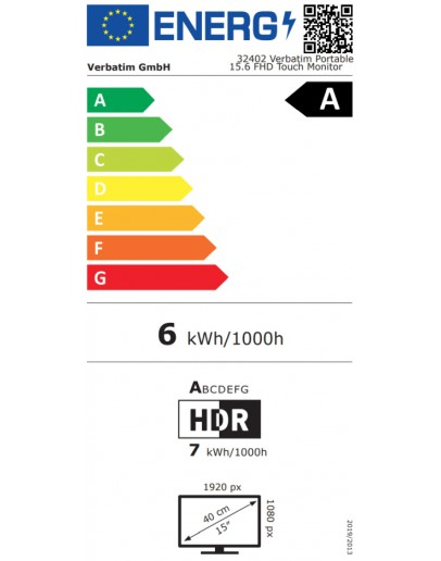 Монитор Verbatim Portable 15.6 Touch Monitor LIGHT