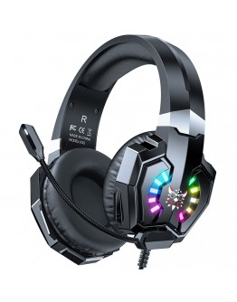 Слушалки Onikuma X32, За компютър, Микрофон, Подсветка, 3.5mm, USB, Черен - 20743
