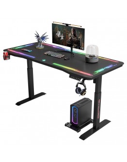 Геймърско бюро No brand Y109, 4 в 1, RGB, Черен - 74009