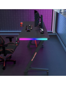 Геймърско бюро No brand D2209, 4 в 1, RGB, Черен - 74001