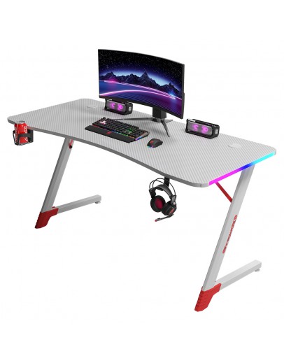 Геймърско бюро No brand D2209, 4 в 1, RGB, Бял - 74002