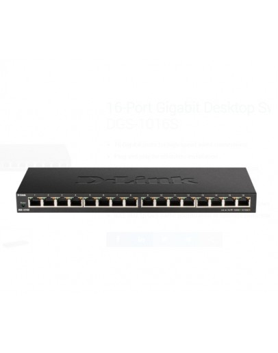 D-Link 16-Port 10/100/1000Mbps Unmanaged Gigabit E