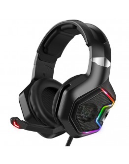 Слушалки Onikuma K10, За компютър, Микрофон, Подсветка, 3.5mm, USB, Черен - 20745