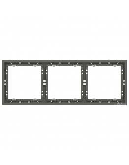 Тройна рамка DeTech DE-9227-83, Хоризонтална, За вграждане, 222x80, Сив - 75146