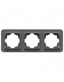 Тройна рамка DeTech DE-9223-83, Хоризонтална, За вграждане, 222x80, Сив - 75070