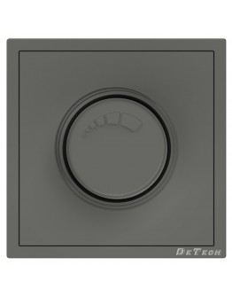 Електрически ключ димер DeTech DE-9227-71, 200W, С рамка, За вграждане, IP20, Сив - 75143