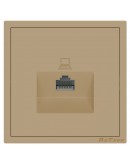 Единична розетка за компютър DeTech DE-9227-61, RJ45, Cat5E, За вграждане, IP20, Златист - 75126