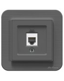 Единична розетка за компютър DeTech DE-9223-61, RJ45, Cat5E, За вграждане, IP20, Сив - 75065
