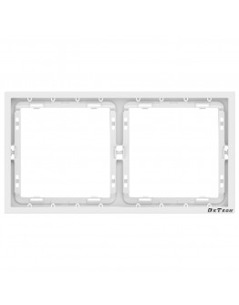 Двойна рамка DeTech DE-9227-82, Хоризонтална, За вграждане, 151x80, Бял - 75116