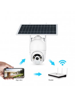 Смарт охранителна камера No brand PST-S20-WiFi, 2.0Mp, PTZ, Соларен панел, Външен монтаж, Wi-Fi, Tuya Smart, Бял - 91033