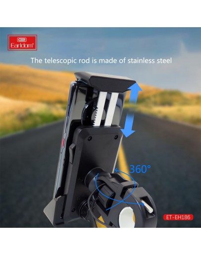 Универсална стойка за телефон, за велосипед, Earldom ET-EH186, Черен - 17900