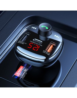 FM Трансмитер Remax Lodi RCC331, Зарядно за кола, 54.5W, Bluetooth, Черен – 40339