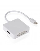 Преходник DeTech Mini DP то DVI, HDMI, VGA 10см, Бял - 18157