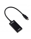 Преходник No brand, MHL (micro USB) към HDMI, 15см, Черен - 18223