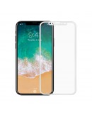 Стъклен протектор за целия дисплей No brand, за iPhone X / XS / 11 Pro, 5D, 0.3 mm, Бял - 52374