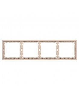 Четворна рамка DeTech DE-9227-84, Хоризонтална, Мат, За вграждане, 293x80, Златист - 75132