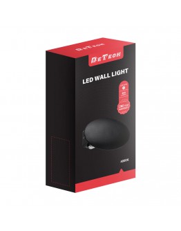 Фасадна лампа аплик DeTech , 6*1W, 4000K, IP44, Овал, Черен - 77032