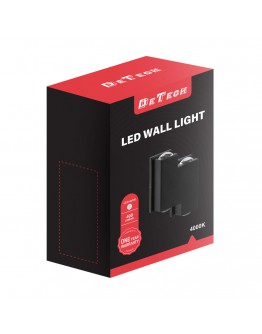Фасадна лампа аплик DeTech , 4*1W, 4000K, IP44, Черен - 77033