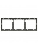Тройна рамка DeTech DE-9227-83, Хоризонтална, Мат, За вграждане, 222x80, Сив - 75146