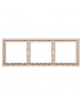 Тройна рамка DeTech DE-9227-83, Хоризонтална, Мат, За вграждане, 222x80, Златист - 75131