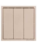 Троен електрически ключ DeTech DE-9227-03, С рамка, Мат, Схема 1, 10А, 250V, За вграждане, IP20, Златист - 75122