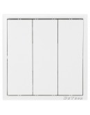 Троен електрически ключ DeTech DE-9227-03, С рамка, Мат, Схема 1, 10А, 250V, За вграждане, IP20, Бял - 75107