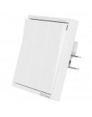 Троен електрически ключ DeTech DE-9227-03, С рамка, Мат, Схема 1, 10А, 250V, За вграждане, IP20, Бял - 75107