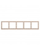 Петорна рамка DeTech DE-9227-85, Хоризонтална, Мат, За вграждане, 364x80, Златист - 75133
