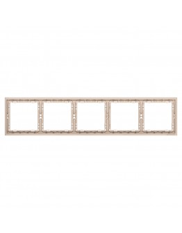 Петорна рамка DeTech DE-9227-85, Хоризонтална, Мат, За вграждане, 364x80, Златист - 75133